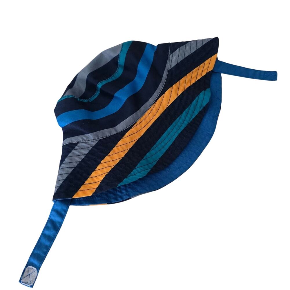 Wonder Nation Boys Sun Hat Reversible Bucket One Size strip UPF 50+